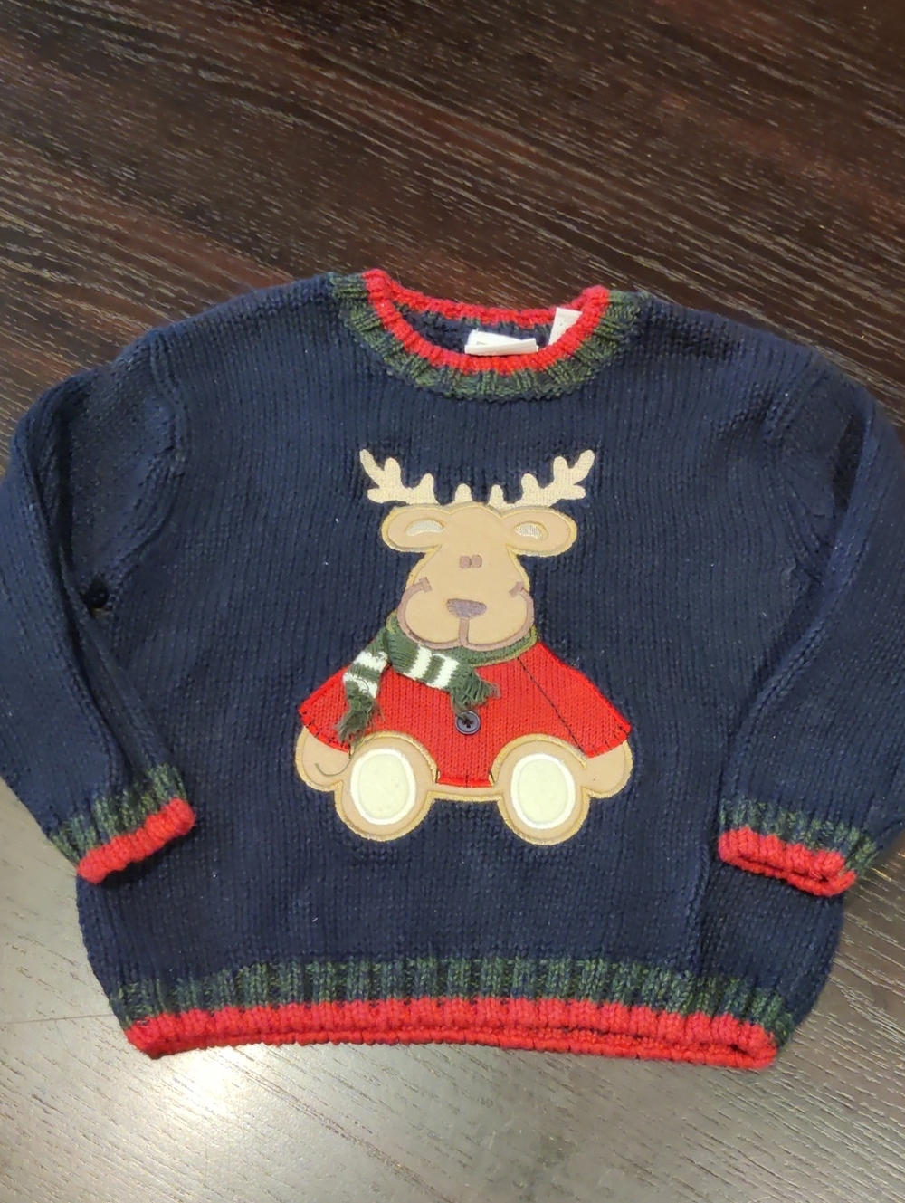 Kid's KRU Navy Boys' Reindeer Appliqué Sweater